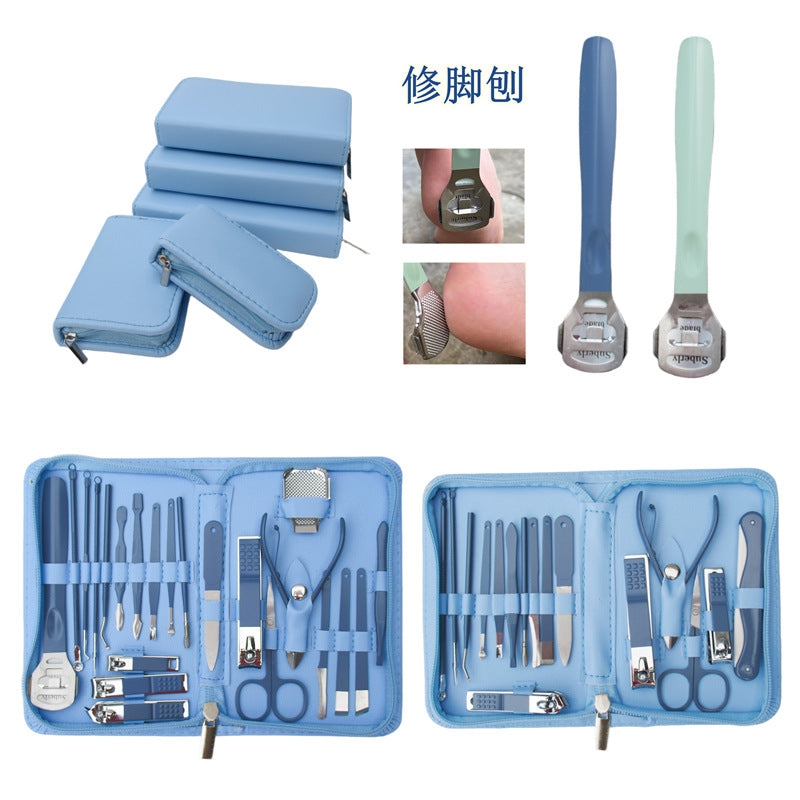 Factory direct new nail clipper set - cuticle nippers, pedicure knife, pedicure file, dark green manicure tool multi-piece set
