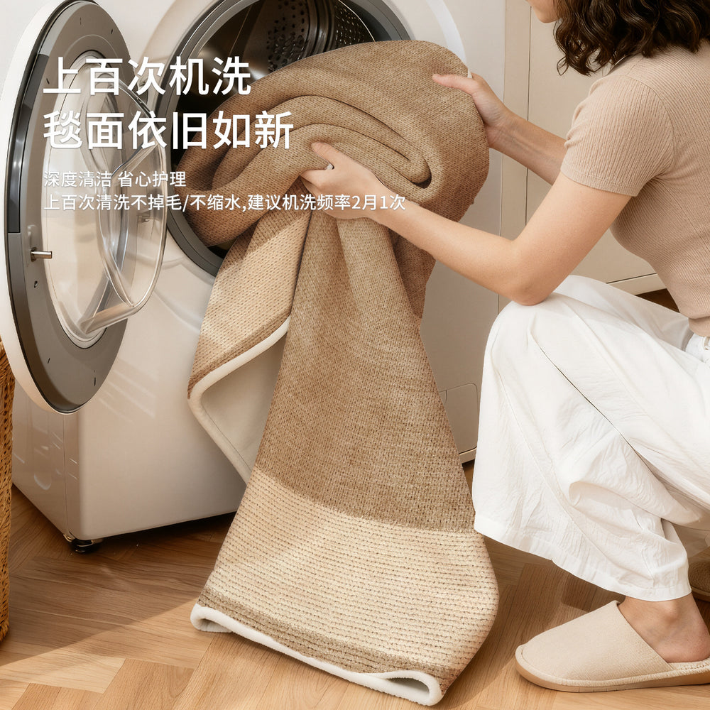 Removable and washable living room carpet, mid-century style, machine washable, double-layer sofa floor mat, high-end bedroom, no-maintenance bedside blanket