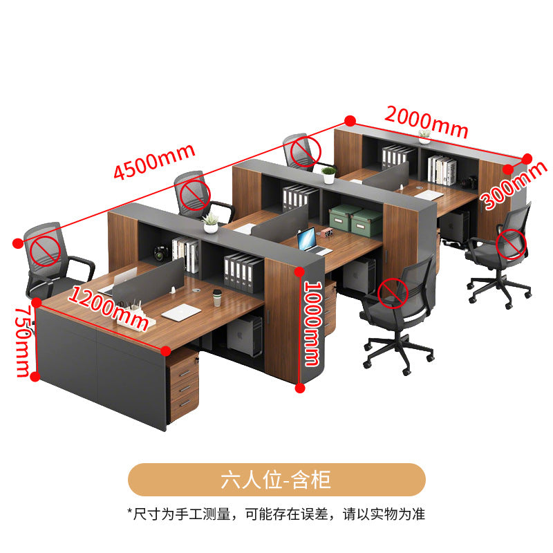 Saint li casual staff desk and chair combination modern office financial table screen card slot