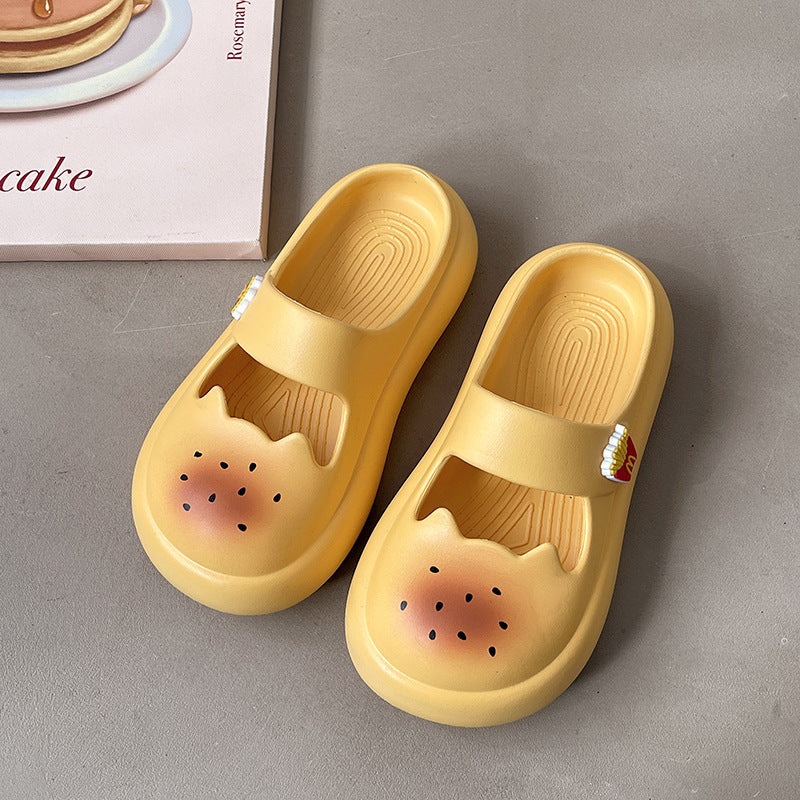Mary Jane summer children's slippers girls princess shoes home non-slip sandals middle and older children wear bag head cool slippers