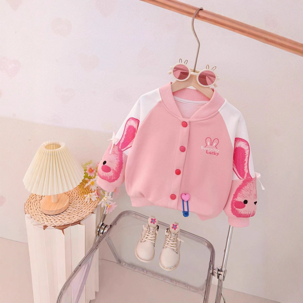 【dropshipping】 spring/autumn new arrivals: cute girls' baseball jacket - stylish baby top