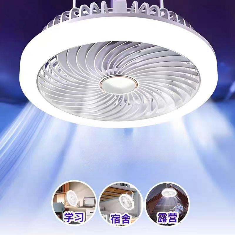 USB fan Small ceiling fan Silent mosquito net Camping table lamp Fan Desktop outdoor portable solar fan light