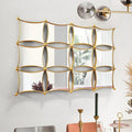 European style living room decor mirror - luxury wall-mounted mirror - entryway wall decoration - creative wall hanging for restaurant background