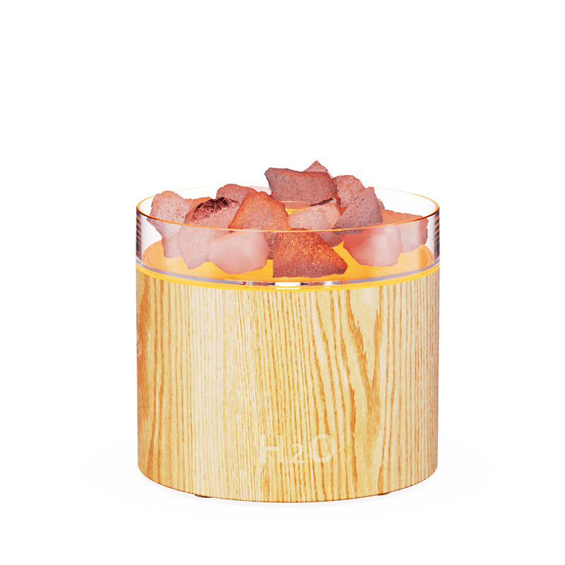 New salt stone natural crystal aroma diffuser - home desktop, high mist output, colorful ambient light, mini scented humidifier