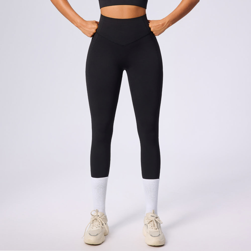 European and american new women's shaping workout set - high waist tummy control pocket yoga outfit - stretchy & breathable fitness set