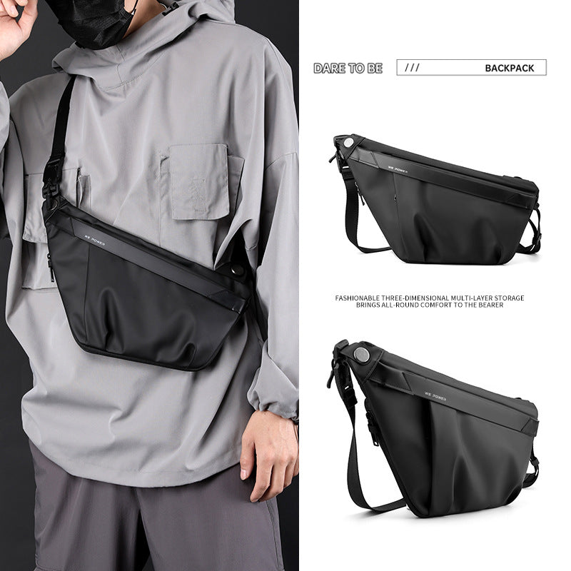 Cross-border new men's large-capacity shoulder messenger bag business leisure breast bag digital storage bag close-fitting anti-theft bag