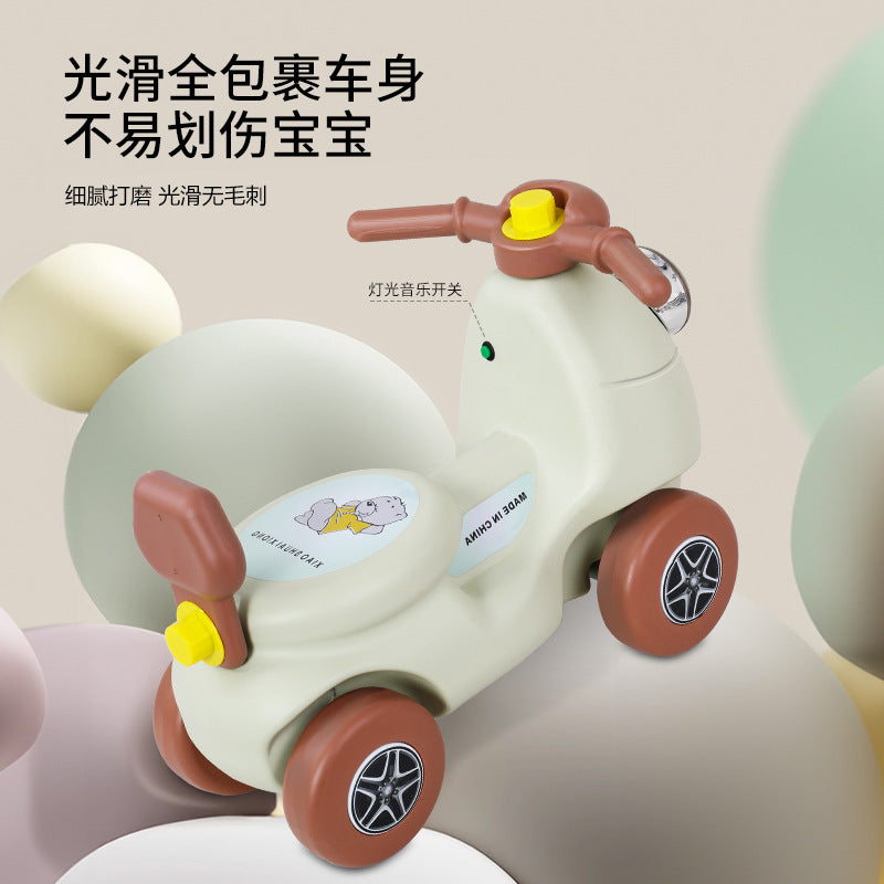New children's scooter 1-6 years old music light four-wheel anti-rollover balance car baby birthday gift toy car
