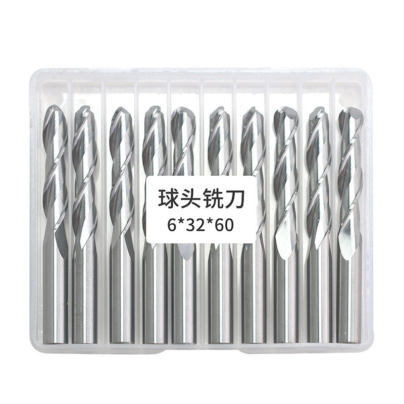 3.175-12Mm double blade spiral ball end milling cutter embossed carving woodworking milling cutter cnc tungsten steel ball end milling cutter