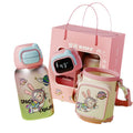 Pure titanium kids thermos cup with gift box, special water cup for primary school students, good-looking outdoor portable gift box straw cup