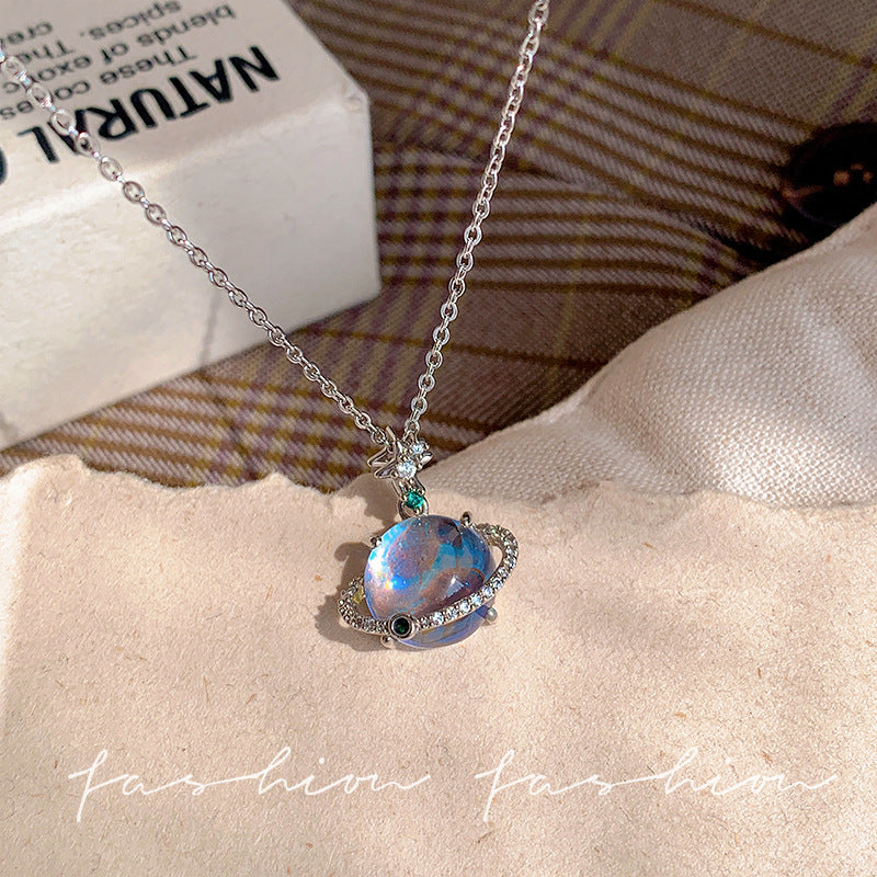 Exquisite planet pendant necklace - unique design, subtle luxury, choker style, high-end accessory, everyday versatile necklace