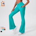 Dopamine-boosting slimming & skin-friendly activewear: high-waisted, butt-lifting, stretchy peach-lift wide-leg yoga pants with a premium feel