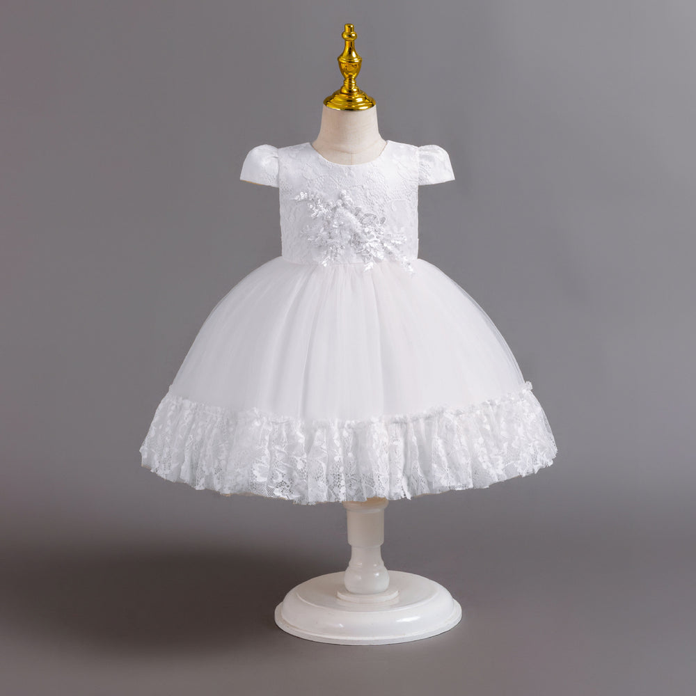 Exportin stockchildren's dresslace tutu princess dress one year old evening dress female baby dress