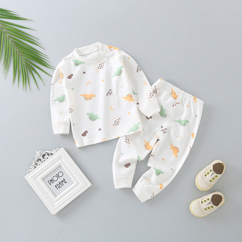 Baby autumn clothessuitpure cottonkidsintimatesbaby clothes boys autumn pants girls cotton pajamas spring & fallheattech