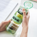 Portable sports water bottle with carry loop, straw cup for men and women, student double drinking cup, outdoor plastic cup, flip-top tumbler