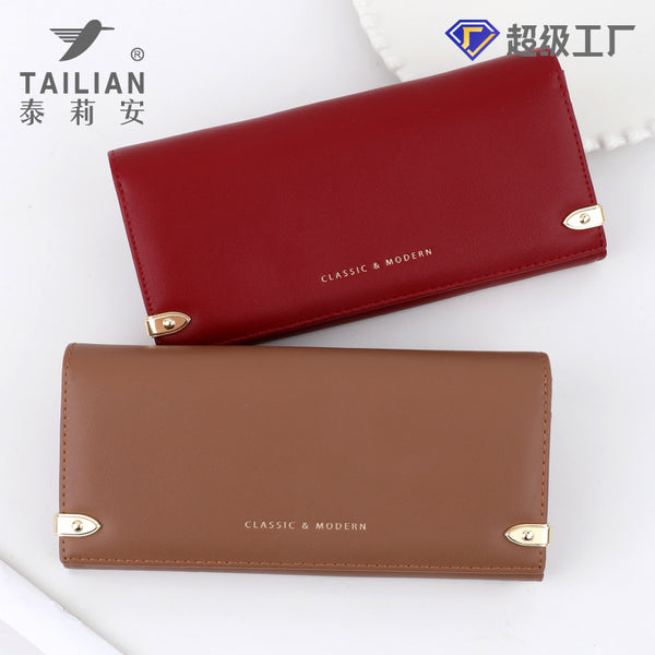 Terian new high-end leather women's wallet long storage portable multi-card handbag wholesale wallet