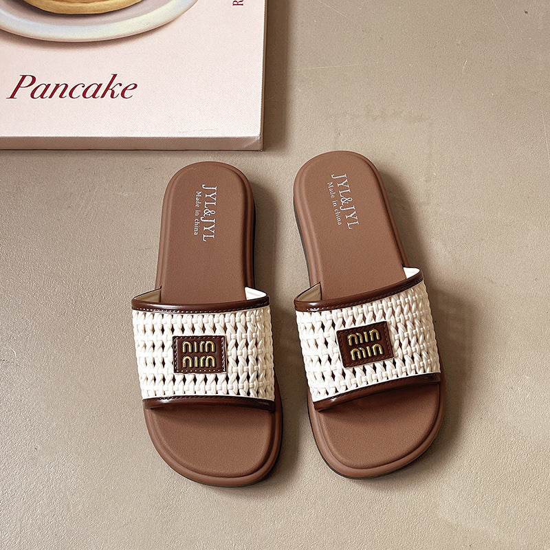 Flip-flops popular home women's shoes 2025 new arrivalfashioneasiest for matchoutwearnon-sliplightweightcut out beach slippers