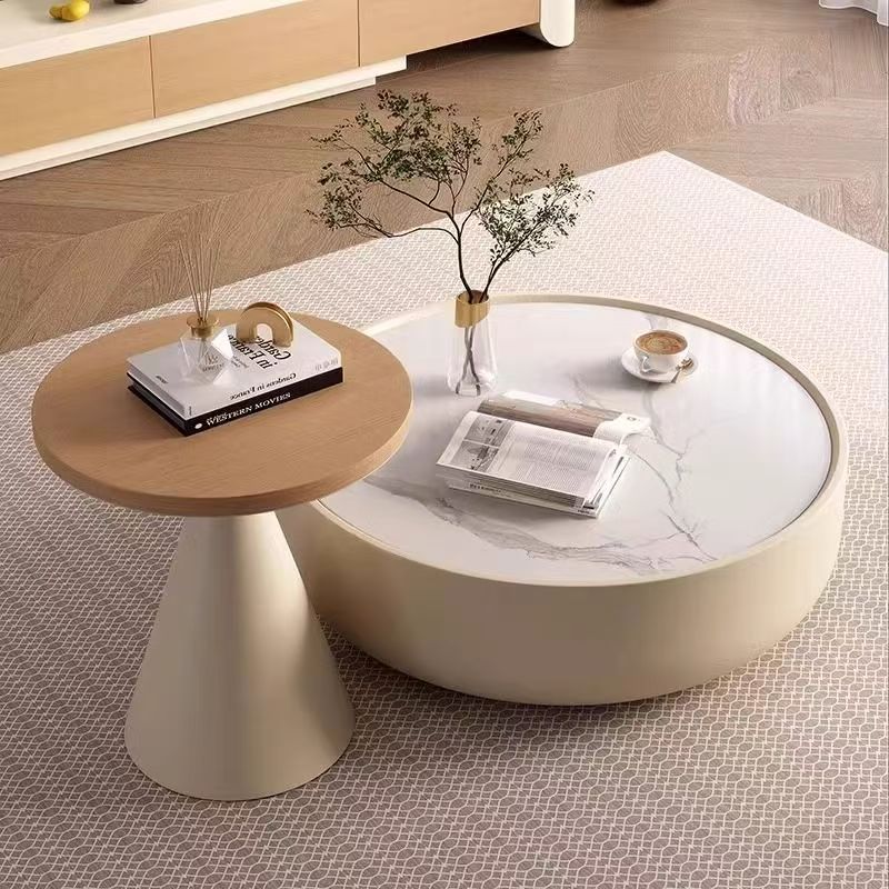 Solid wood slate coffee table cream style living room for home wood color large and small apartment floor cabinet accessible luxury stretch tv cabinet