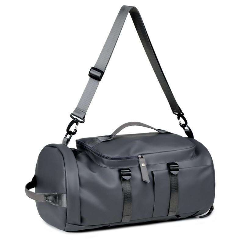 New multifunctional travel bag men's waterproof leather film casual large capacity dry and wet separation portable fitness bag backpack