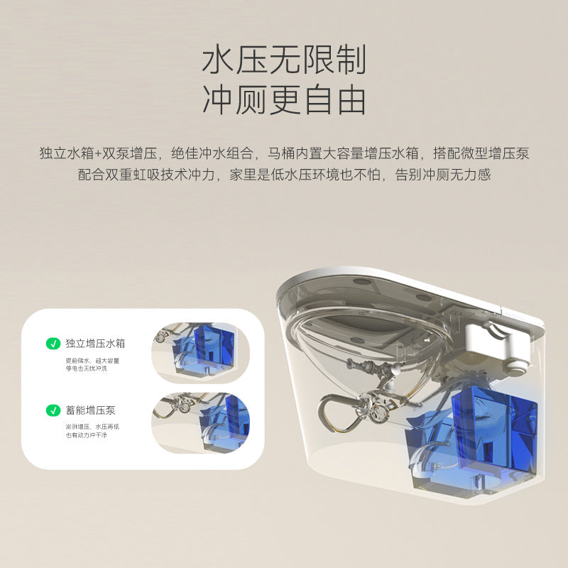 Smart toilet integrated automatic flip instant heating without water pressure limit large seat ring foam toilet