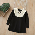 fall/winter new collection: stylish and chic knitted sweater dress for little girls - preppy style