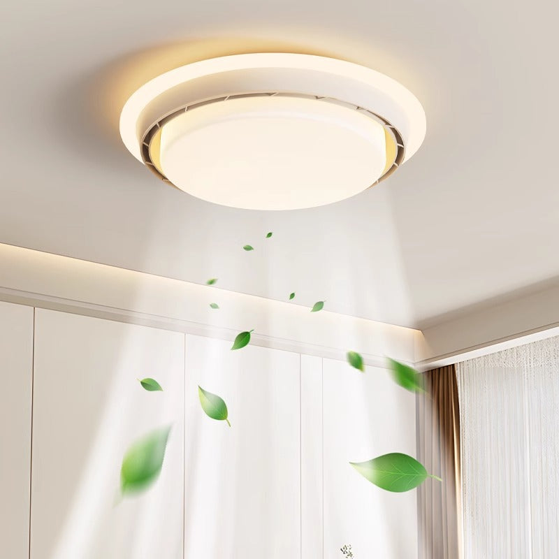 2025 New Modern Simple Living Room Fan Ceiling Light Dining Room Bedroom Zhongshan Lighting Bladeless Invisible Fan Light