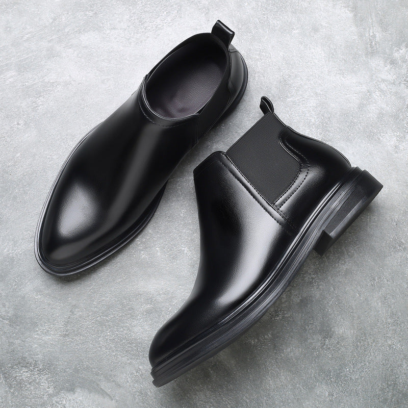 premium plus size pointed-toe chelsea boots - business casual men's boots - british style slip-on leather boots - dropshipping available