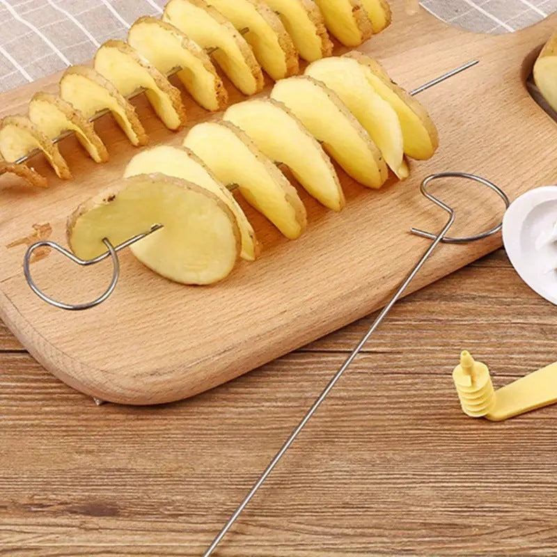 hot-selling whirlwind potato cutter, multi-functional hand-cranked vegetable cutter, potato tower cutter, manual whirlwind potato slicer
