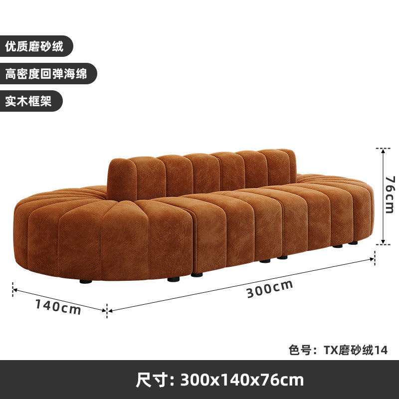 French cream style hotel lobby lounge double-sided sofa - ideal for medical aesthetics, wedding photography studios, clothing boutiques, and beauty salons