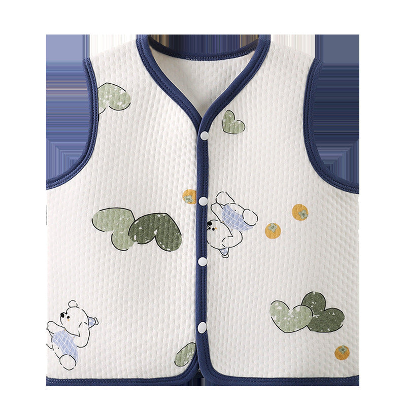 Infant sleeveless cotton vest - class a certified warm vest for babies and toddlers, unisex quilted top, outerwear, children's clothing