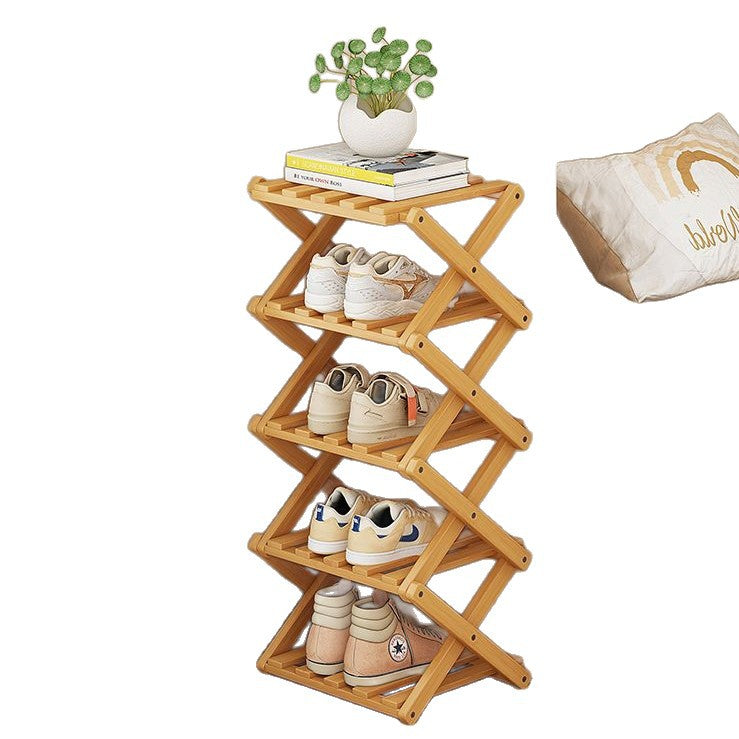 Installation-free foldable shoe rack narrow for home door multi-layer rental house dormitory simple shoe cabinet storage rack