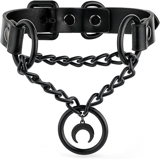 European and american harajuku punk style heart black chain choker necklace pu leather heart choker neck chain clavicle chain