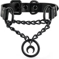 European and american harajuku punk style heart black chain choker necklace pu leather heart choker neck chain clavicle chain