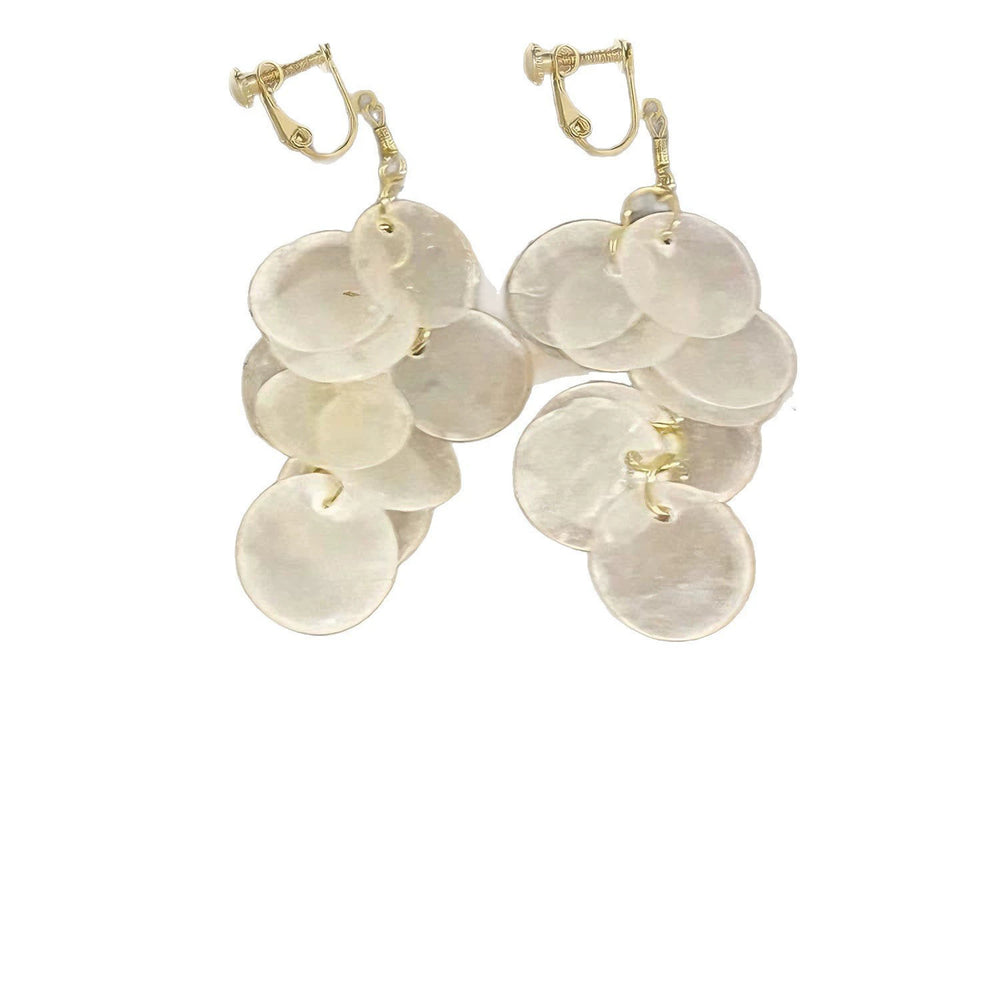 Spring island resort style long tassel shell earrings - unique, beautiful bohemian beach earrings for women
