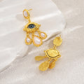 Wholesale devil's eye earrings - european & american cross-border jewelry, light luxury, high-end, retro, niche design, pearl drop earrings for women