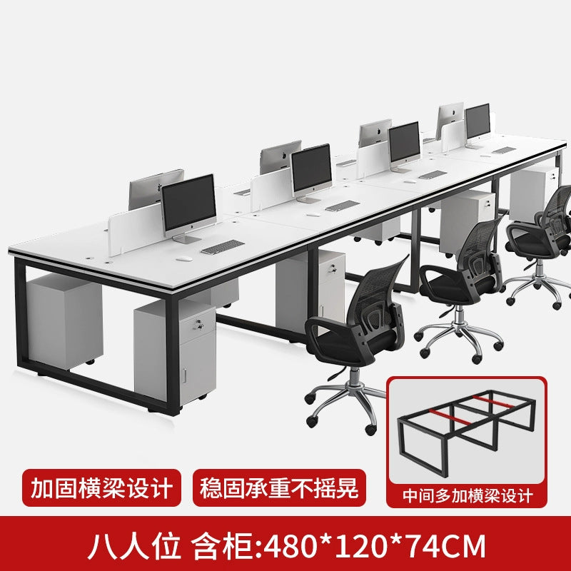 Office desk and chair set - 4, 6, or 8 seater workstation - cardboard office - minimalist modern office desk for employees