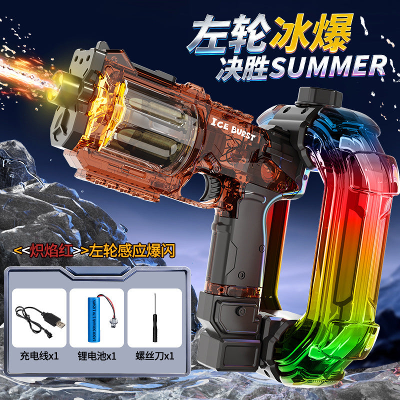 new revolver electric ice blast energy ring fully automatic continuous large capacity cool sound effect lighting water gun