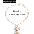 Imitation pearl metal cross pendant wholesale - european & american cross-border punk style - unique necklace for women - high-end clavicle chain