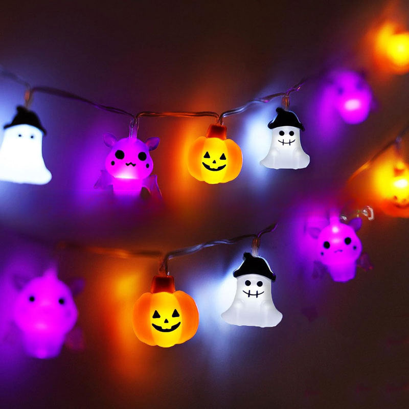 New Halloween light string skull ghost horror decorative lights ghost festival atmosphere small lights battery box pumpkin lights