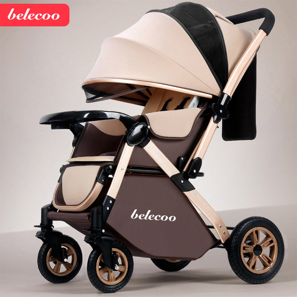 High landscape stroller can sit and lie down, lightweight folding baby umbrella cart, two-way baby stroller, shock-absorbing stroller