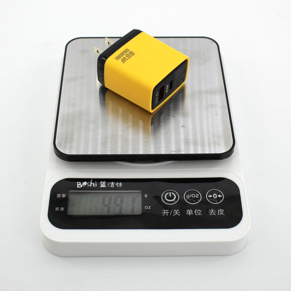 65w digital display charger, a+c multi-port fast charging adapter, eu/us/india plug, gallium nitride (gan) charger