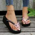 Spring/summer new roman style wedge flip-flops with rhinestone embellishments - ready to ship, dropshipping available