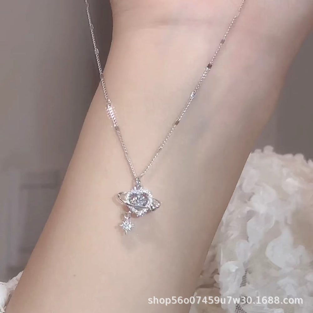 Interstellar love necklace for women - 2025's hottest new trend: fashionable, unique pendant, sparkling, light luxury, exquisite, versatile choker
