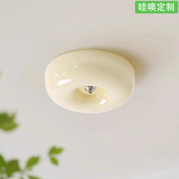 [Wow] Master bedroom ceiling light French retro study balcony aisle cream Nordic simple medieval glass