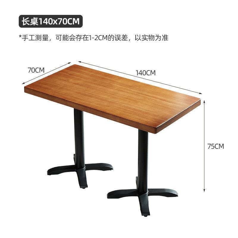 American wrought iron solid wood dining table and chairs combination industrial style Internet celebrity restaurant barbecue shop music bar bistro table