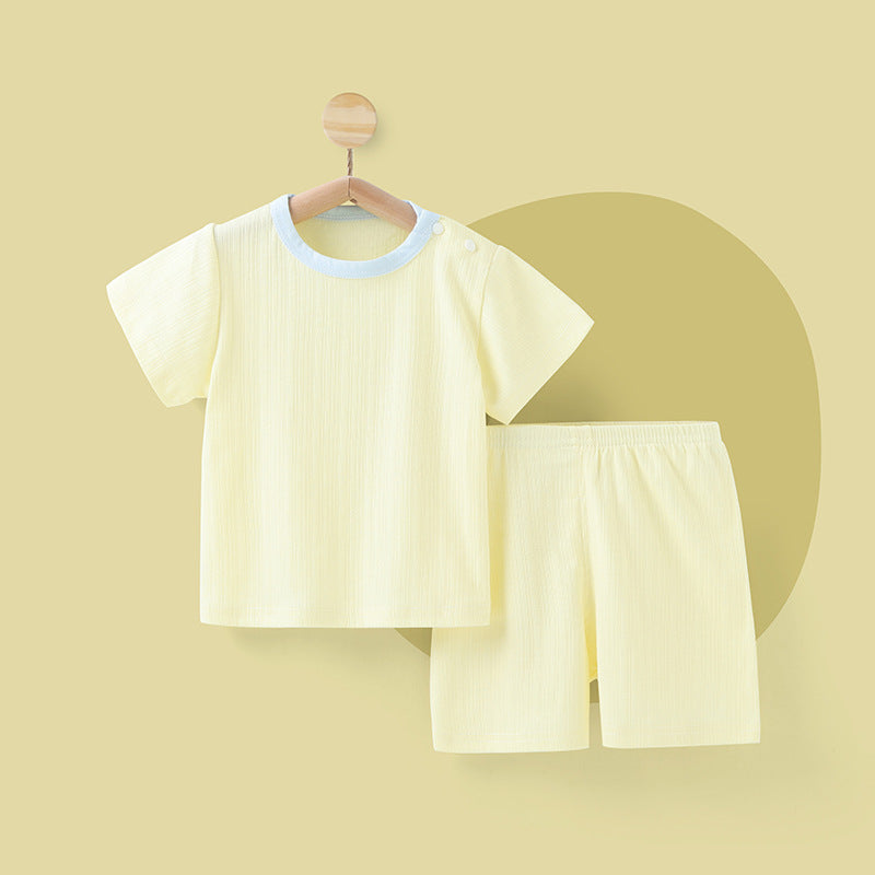 Baby short-sleeve pajama set - summer loungewear for boys and girls - toddler and child minimalist pajama set