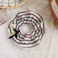 Blue striped lace heart-shaped scrunchie hair tie - korean style hair bun maker - elastic hair band