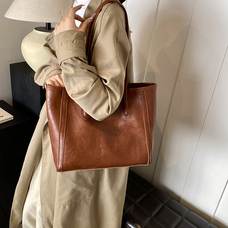 2025 new autumn/winter casual versatile shoulder bag - vintage large capacity commuter tote - women's high-end underarm bag