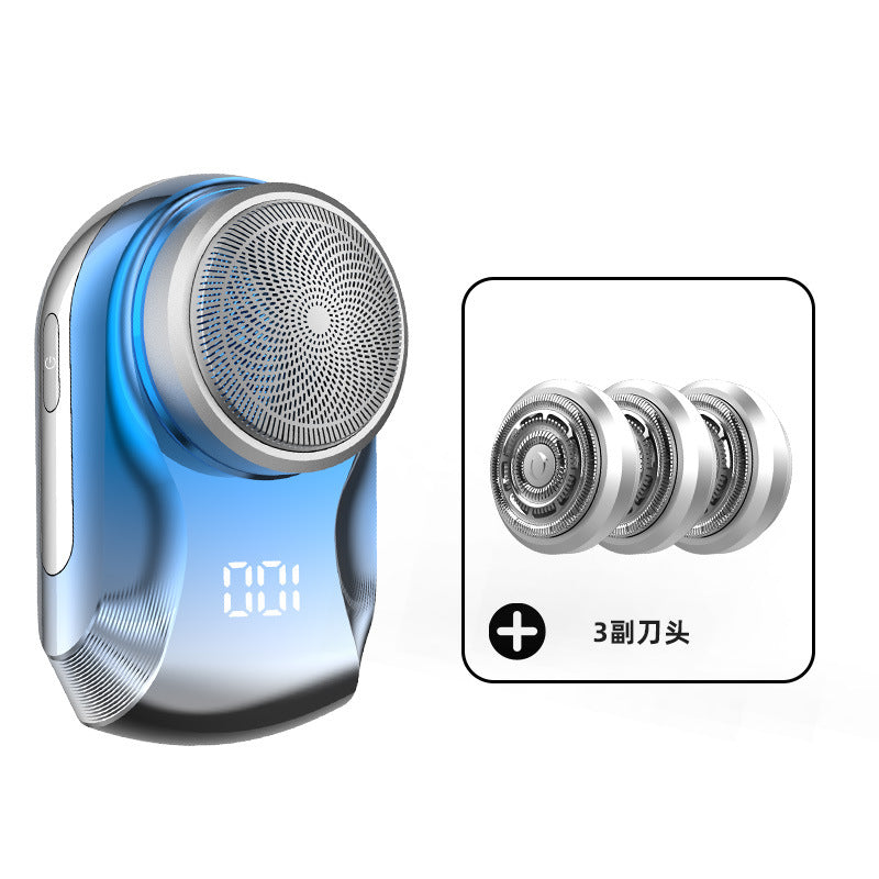 Mini electric shaver - compact, digital display, men's home & travel razor, car-ready, portable, fully washable