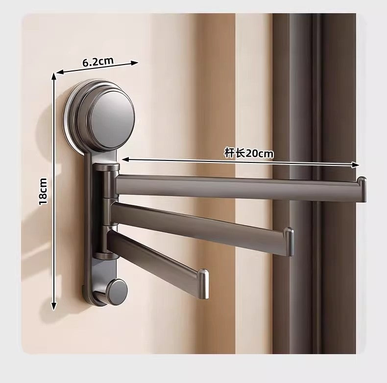 Suction cup kitchen rag rack, sink window sill, multi-pole rotatable drain rack, storage rack, wall-mounted towel rack