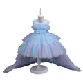 European and american style cross-border formal dresses for special occasions, runway fashion, girls' princess dresses, rainbow gradient mesh train